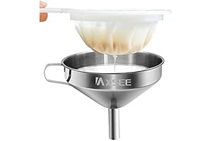 5-Inch 304 Stainless Steel Funnel with Fine Mesh Strainer, Oil Filter Strainer...