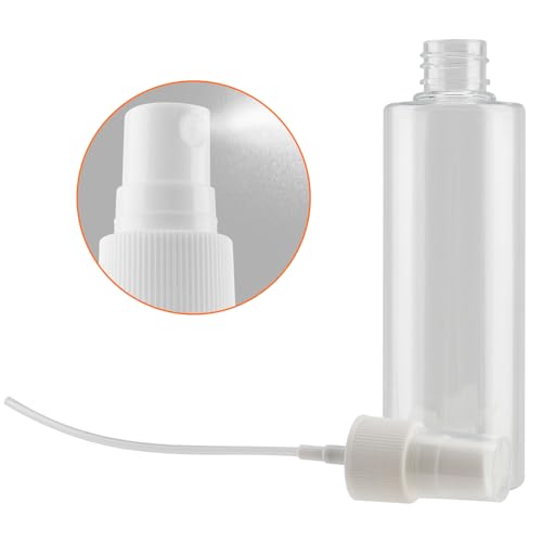SINJEUN 50 Pack Clear Plastic Spray Bottles with Caps, 4 oz Spray Bottles Mist Sprayer, Refillable Empty Fine Mist Spray Bottle Mini Travel Size Spray Bottles, Leak Proof and BPA-Free 5