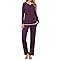 Jahetuul Pigiama Donna Cotone Lungo Leggero Pigiami da Donna Invernale Set Pigiama da Notte Lungo in 2 Pezzi Morbido e Caldo con Tasche e Coulisse S-3XL