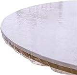 IDEAL PARA USO DOMÉSTICO Y COMERCIAL - Nuestro mantel de plástico redondo evita que los niños tiren del mantel a la mitad-comida y proporciona una solución fácil para beber derrames o manchas de comida. Es una gran opción para las empresas alimentarias., cafeterías, catering, o cualquier persona que disfrute de fiestas divertidas con un mínimo de limpieza-arriba.