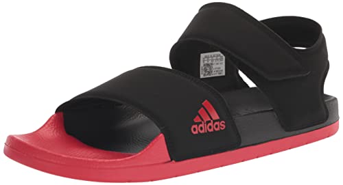 adidas unisex-adult Adilette Sandals Black/Better Scarlet/Black 4