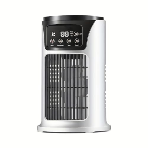 HAOTUTOYS Portable Air Conditioner Humidifier Atmosphere Light Fan USB Cooler Air Conditioner, 3 In 1 Function, Office Household Essential Cooler USB Portable Air Conditioner USB Fan