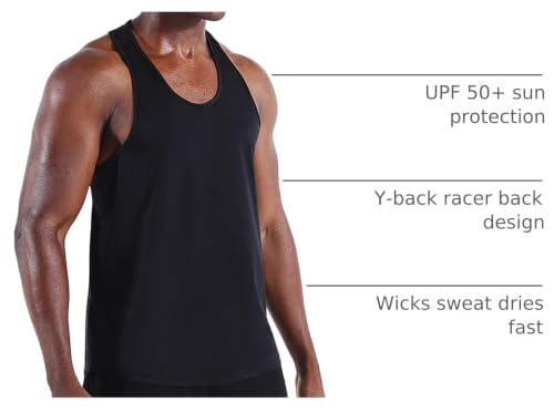Image of NELEUS Men's 3 Pack Dry Fit Y-Back Muscle Tank Workout Gym Shirt