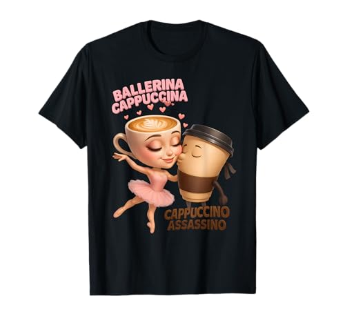 Italian Brainrot Ballerina Cappuccina Espresso Assassin Meme T-Shirt