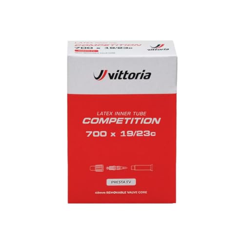 Vittoria Competition Latex Tube - Performance Bike Tire Tube - Lightweight Bicycle Inner Tubes for Racing (700x25/28), Black (TUV1TA00002)
