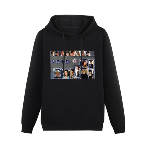 BARLOTUS NCIS Mark Harmon TV Men's Hoodies Graphic Pullover Sweatshirts Unisex Black Printed Hooded M