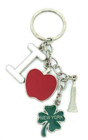 I Love Clover Leaf New York,Big Apple, Empire State Building Souvenir Charm Key Chain- NY Souvenirs