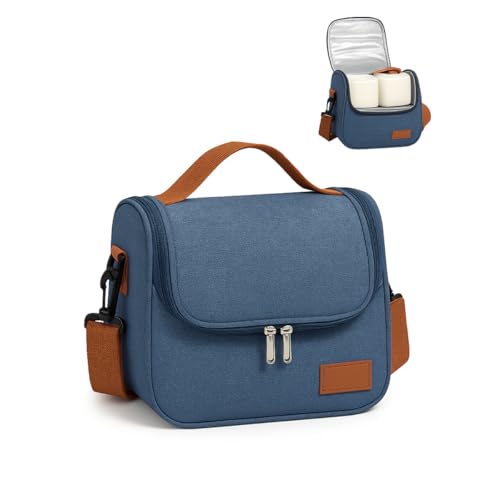 Bolsa Térmica Isotérmica Marmiteira Lancheira Bolsa de Mão e Ombro Para Marmita Almoço Trabalho Academia Escola Passeios Viagens Piquenique Impermeável Oxford com Alça Removível 6,7L (Azul)