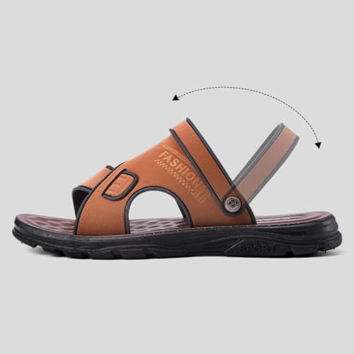 Premium Comfort Fashion Leather Flip-back Convertible Outdoor Sandals Sildes Summer Slippers For Men Indoor Footwear2