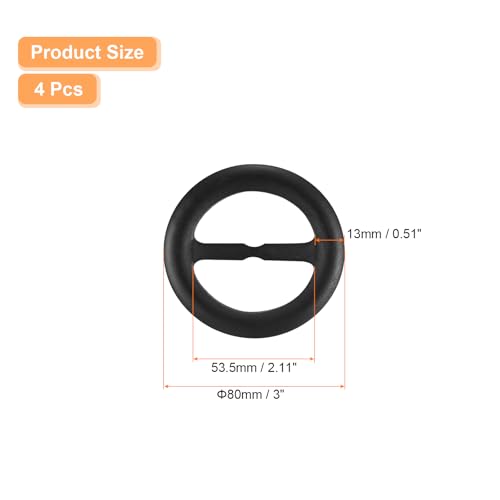 Image of uxcell 4 Pcs T-Shirt Clips, 80mm Wood Scarf Ring Clip Round Tie Circle Clip Buckle Fashion Clothes Corner Knotted Button for Women's Silk Clothing Decoration, Black