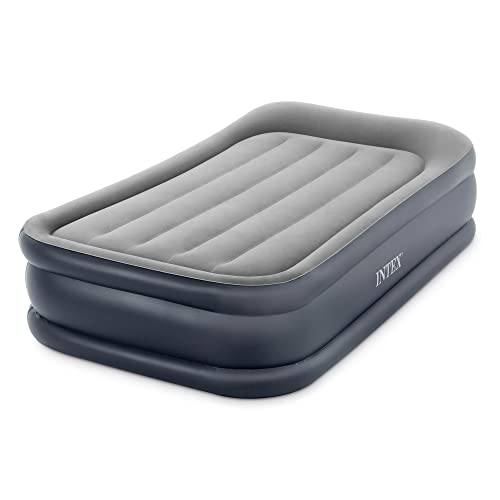 Intex Dura-Beam Series Deluxe Pillow Rest Raised Airbed with Internal Pump & Built-in Pillow, Twin