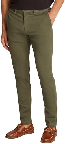 Tommy Hilfiger Herren Chino Hose Bleecker Printed Structure Slim Fit, Grün (Army Green), 29W/36L – Ansicht 1