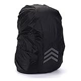 Cubierta de Lluvia para Mochila Negra Impermeable con Tecnología Reflectante para Actividades Al Aire (XL (para 60-70L))