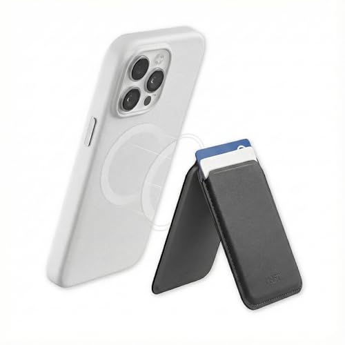 Image of Wayona for MagSafe Wallet with Stand for iPhone 17 /16 /15 /14 /13 /12 Series and Samsung Galaxy Phones, Vegan Leather Magnetic Card Holder, Holds 2 Credit Cards