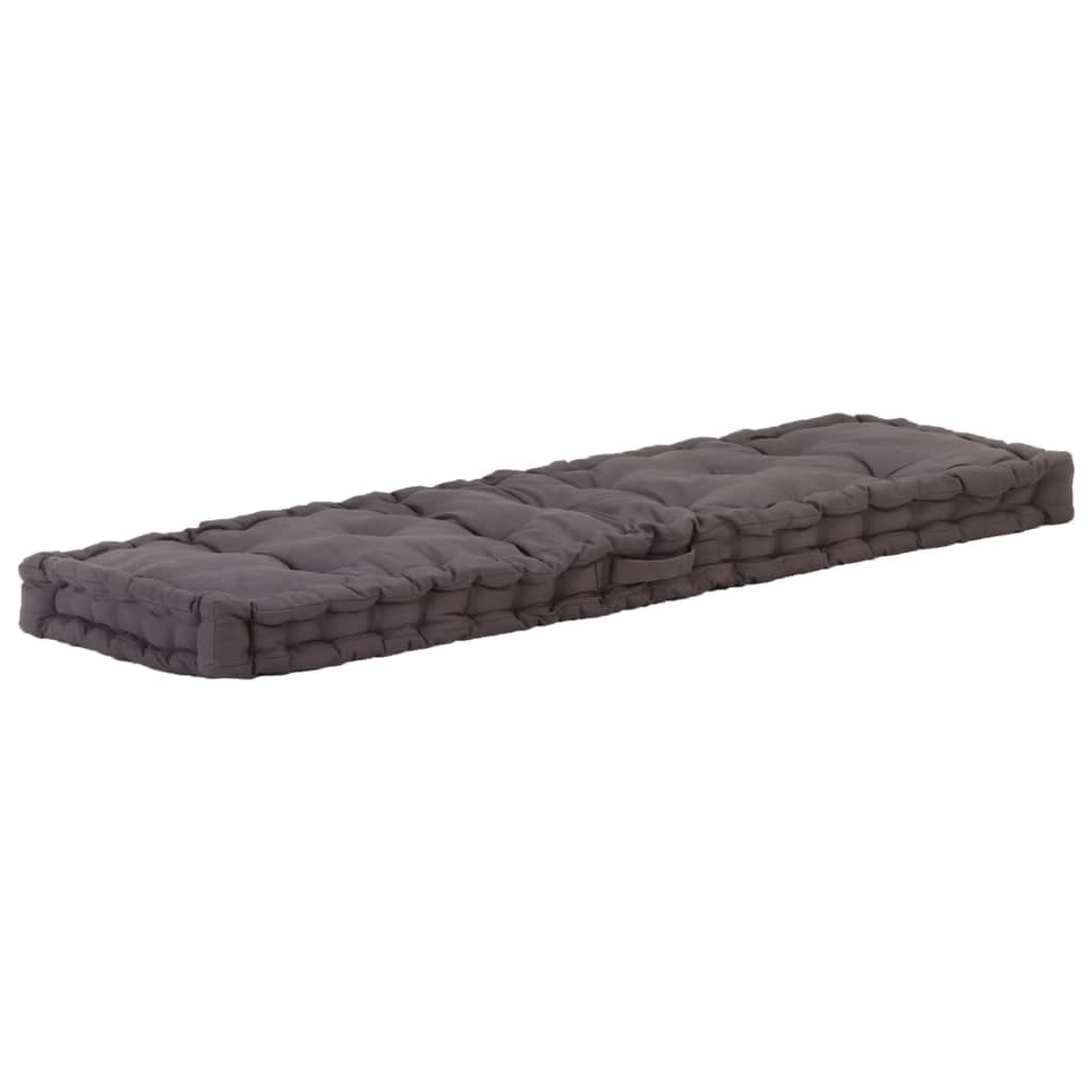 Cuscini da pavimento grandi Cuscino da meditazione quadrato Cuscini per Pallet e Pavimento 2 pz in Cotone Antracite Cuscini per sedie da interno/esterno