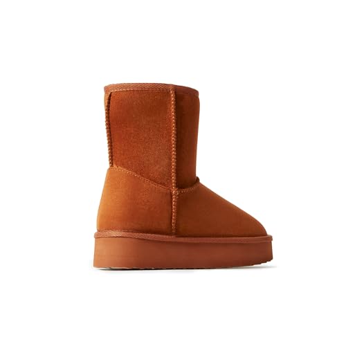 Image of FabKids Girls' Warm Fleece Lined Platform Snow Boots Non-Slip Ankle Winter Boots