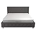 CosmoLiving by Cosmopolitan Mercer Upholstered Platform Bed Frame, King, Grey Linen