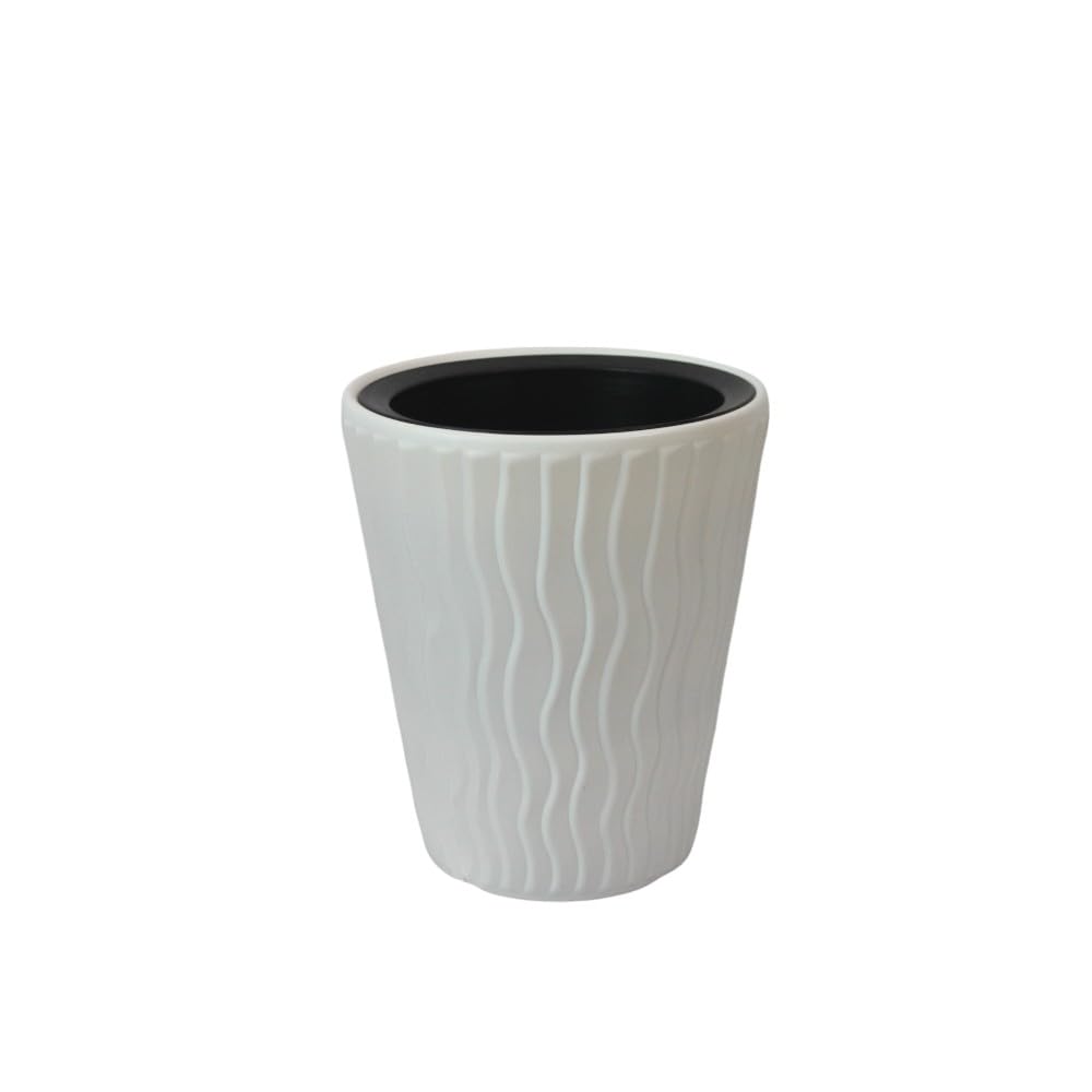 Large White Plant Pot Top Diameter 10 Inch, Height 14 Inch Wave