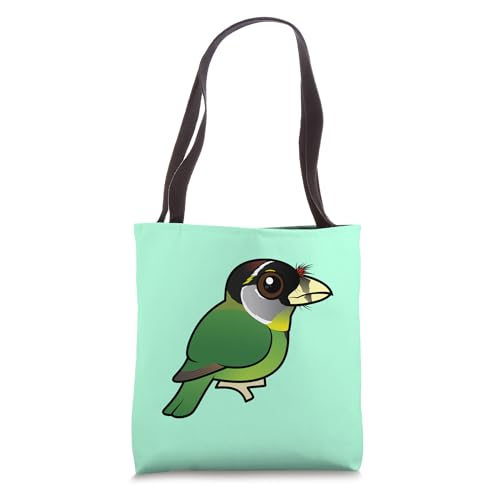 Cute Cartoon Fire-tufted Barbet Unusual Birdorable Bird Tote Bag