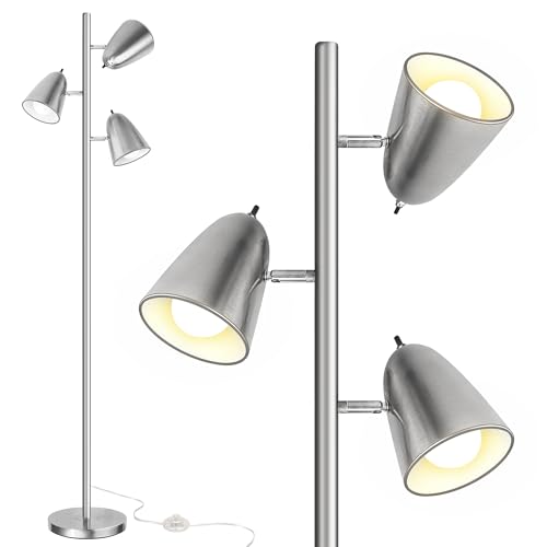 QiMH Tree Floor Lamp with 3 Adjustable Arms