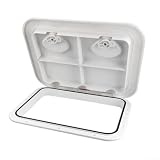 Portello di ispezione del ponte marino bianco, 370 x 375 mm, pannello in plastica resistente alle intemperie con serratura di sicurezza per la manutenzione di yacht e barche