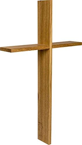 inn art dESIGN Wandkreuz schlicht aus Echtholz Eiche | Kruzifix 40 x 25 x 5 cm | Holz-Kreuz Eiche massiv mit Tiefenwirkung Cover