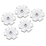LEDGUHON 5Pcs 850nm IR High Power Tiny LED Chip 3535 SMD COB LED Infrared Emitting IR with Aluminum Plate 20mm Star PCB Base for Infrared Transmitter (1500mA,1.6-1.8V,60deg,845-850nm,45mil Chip)