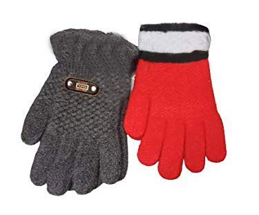 Fashiol Woolen Warm Soft and Comfortable Hand Gloves for Kids Boys and Girls (2-5 Years) Assorted Colour Pack of 2