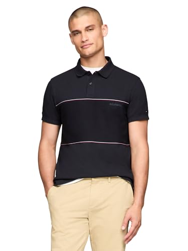 Polo de hombre Tommy Hilfiger de manga corta casual en corte regular con diseños de rayas miniatura 1