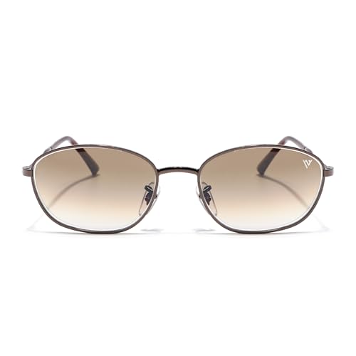 Image of Voyage Oval Polarized Sunglasses for Men & Women (Black Lens | Grey Frame - MG7625)