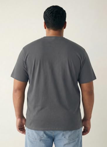 Image of Men Plus Size Printed Cotton Tee Regular Fit Round Neck Half Sleeve T-Shirt