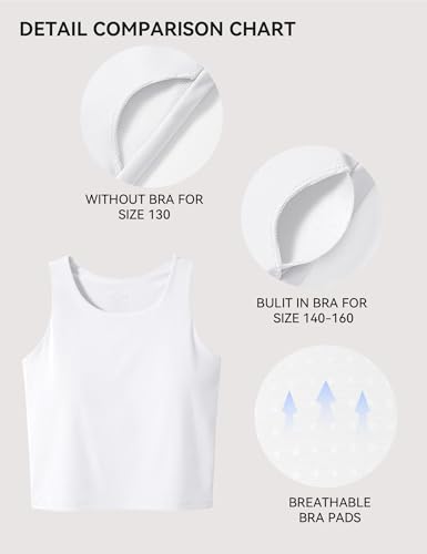 Image of JOCMIC Girls Tank Tops Athletic Tanks with Bra Racerback Sports Top