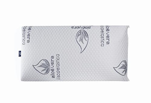 Dormio - Almohada viscoelástica con perfecta adaptabilidad al cuello, Tejido Aloe Vera, Termorregulable, Blanco, 135 cm
