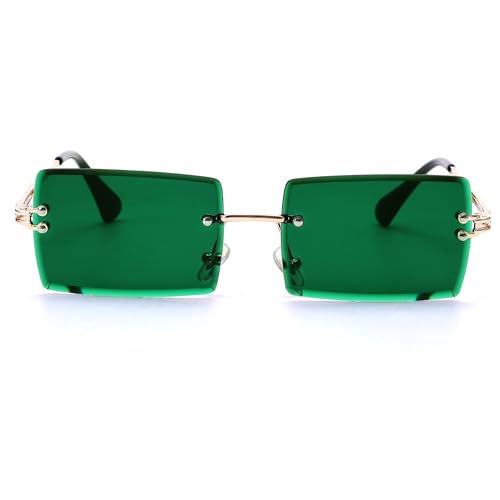 Rectangle Sunglasses for Men/Women Small Rimless Square Shade Eyewear2