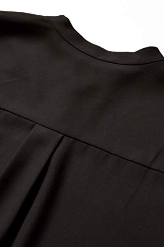 Anne Klein Womens Pop-Over With Covered Placket And Side Slits Blouse, Anne Black, Medium Us #TOP4