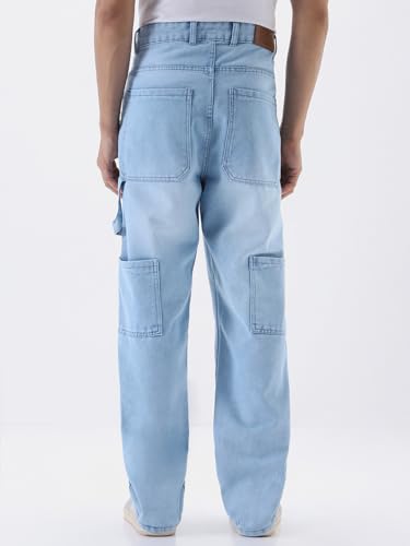 Image of Urbano Fashion Men's Loose Baggy Fit Cargo Carpenter Jeans with 6 Pockets Non-Stretchable
