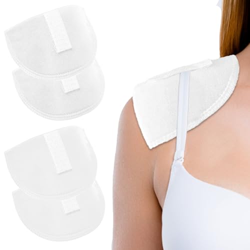 2 Pairs Shoulder Pads Self Adhesive Sponge Shoulder Pads Non Slip Shoulder Protectors Soft Covered Sewing Foam Pads for Blazer Clothes White