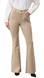 VIMPEP Flare Yoga Dress Work Pants Women High Waisted Pull On Stretchy Slacks Flared Leggings for Business Casual with Pockets 2102 29 Khaki L