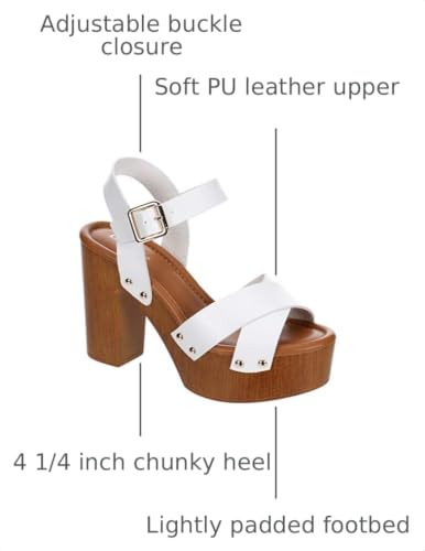 Image of Limelight April Apple - Women's Faux Wooden High Heeled Platform Dress Sandals