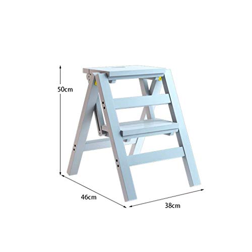 Échelle montante intérieure pliable avec tabouret en bois - 7
