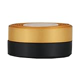 DINDOSAL 2 Roll Bundle Black and Gold Graduation Ribbon Double Face Satin Ribbon 1/2 Inch x 10 Yds E