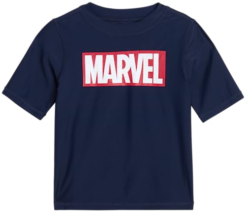 Marvel Boys Rash Guard Short Sleeve Top - Spider-Man Quick Dry UPF50+ Sun & Sand Protection Swim Shirt for Boys (Size: 2T-12)