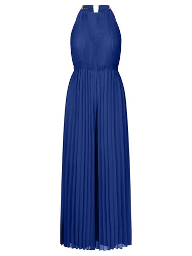 Mono plisado azul real para mujeres ideal para cócteles y bodas