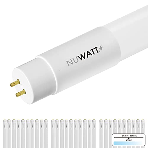 NUWATT 4FT T5 LED Tube Frosted Glass Lens (30 Pack) 24W, 4000K, 3200 Lumens, 120-277v, Type A & B Tube PC Coating Wire Ballast Double Sided or AC Direct