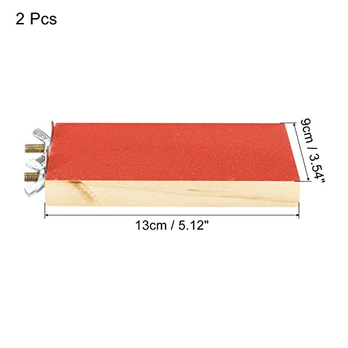 PATIKIL Bird Perch Stand, 2 Pack Parrot Stand Platform Playground Paw Grinding Clean for Parakeet Cockatiel Cage Accessory Red - Image 2