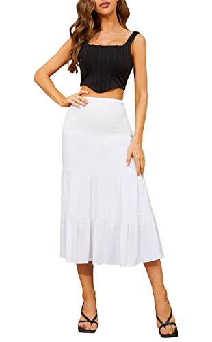 Image of Tsher Tube Top Dress for Women Summer Solid Strapless Mini Dresses Off The Shoudler Ruffle Beach Cover Sundress