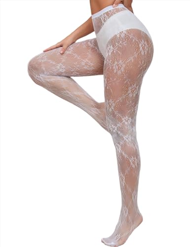 Image of 2 Pairs Lace Patterned Tights Fishnet Floral Stockings Small Hole Pattern Leggings Tights Net Pantyhose