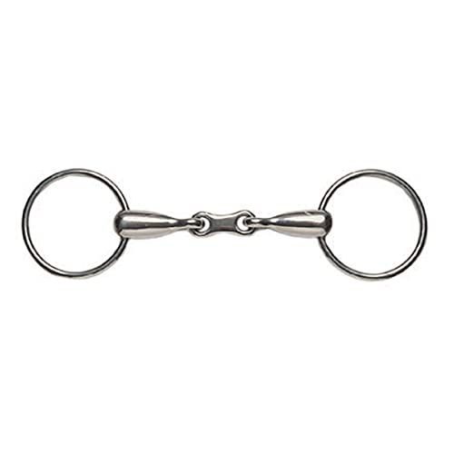 Korsteel Stainless Steel Thick Mouth French Link Loose Ring Snaffle Bit, 4.75