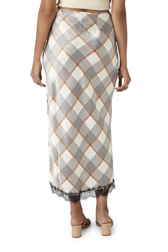 Forever 21 Women's Plaid Lace-Trim Maxi Skirt4