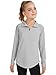Girls Fashion Shirts Long Sleeve 1/4 Zip Pullover Trendy Tshirt Kids Cute Fall Athletic Hiking Running Workout Tops Basic Tees Light Grey